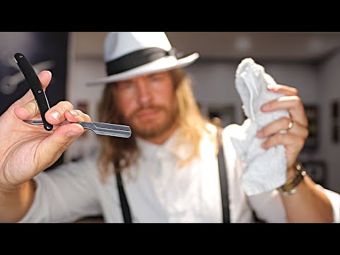 🪒ASMR 🪒 Rude English Barbershop Wet Towel Shave 💈