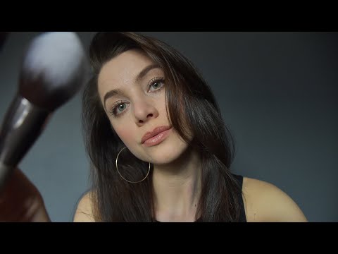 ASMR | Inaudible/Unintelligible whisper, Face brushing, Hand movements, Rain in the Background