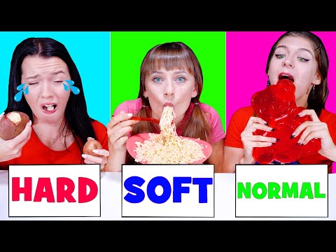 ASMR Hard VS Soft VS Normal Food Challenge | Eating Sounds LiLiBu