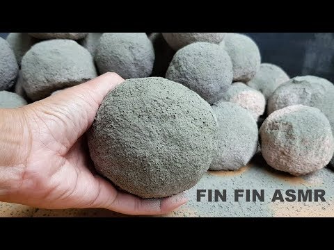 ASMR : Sand+Cement Balls Crumble on Cardboard & in Water #204