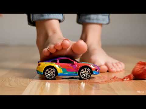 ASMR Squish & Crunch: I crush a rotten strawberry and a toy car