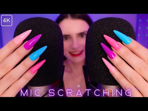 ASMR PURE Mic Scratching for INSTANT Sleep & Relaxation 😴 ULTRA Long Nails & 2 MICS 🔥 No Talking 4K