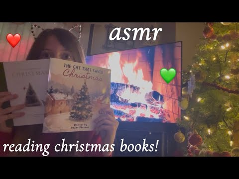 asmr reading cute christmas stories! 🎄lofi book sounds & crackling fire 🪵