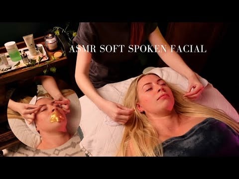 ASMR Soft Spoken Sleepy Bedtime Facial ~ Jade Comb, Hair Play & Caring Touch with Calming Music