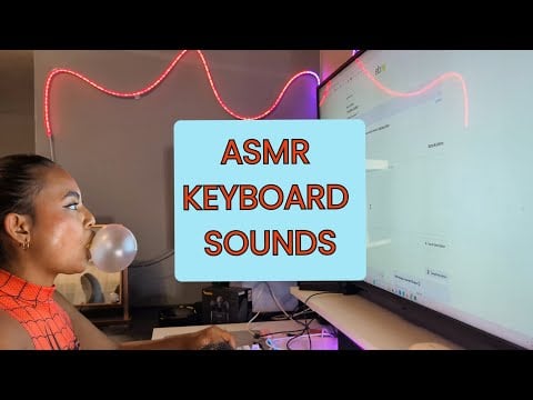 ASMR Keyboard Typing With Gum Chewing , Lofi Background , Calming Video