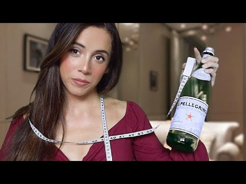 ASMR LUXURY MODEL WARDROBE FITTING | Measuring + Writing Sounds