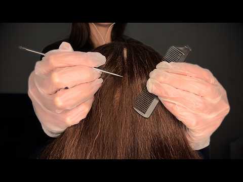 Realistic Scalp Check and Massage with Gloves [ASMR]
