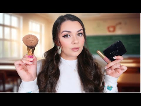 ASMR Mean Girl Does Your Makeup in Class 📚✏️ Roleplay (insulting)