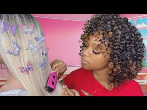 ASMR | 🎒Popular Girl With No Boundaries Plays With Your Hair In Class | Back Tracing | Haircut