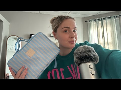 asmr ramble while i pack my travel makeup bag