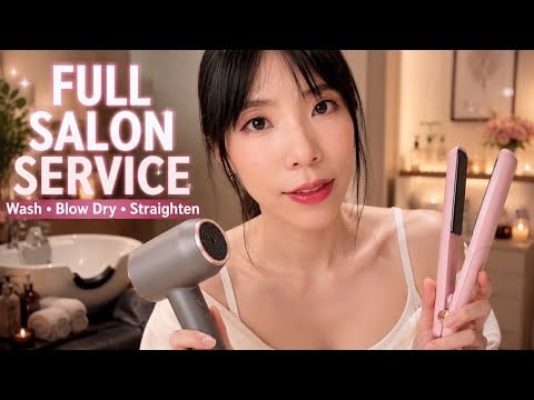 บริการสระผมสุดผ่อนคลาย 💗 เป่าไดร์ + หนีบผมตรง Relaxing Hair Wash 💈Blow Dry & Straighten Your Hair