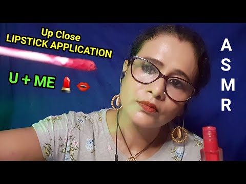 ASMR💄Up Close Lipstick Application on You+ Me 👄(Mouth Sounds & Whispering) | AsmrGhosal |