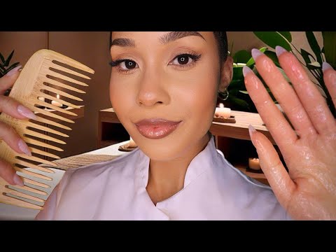 ASMR Heavenly Scalp Treatment 🥥 Hair Wash, Oil Head Massage Spa Roleplay For Stress Relief & Sleep