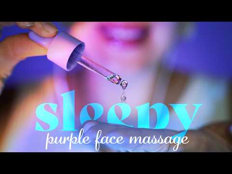 ASMR ~ Purple Face Massage & Spa ~  Sleepy Real Skincare Techniques, Whispered Personal Attention
