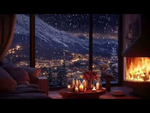 Relaxing Soothing Sounds of Cozy Jazz Music Playing on a Winter Night Ambience