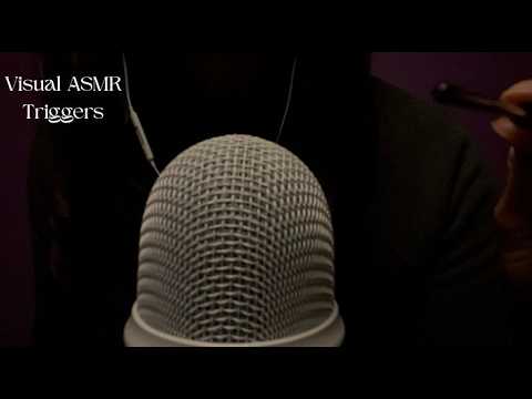 Soft Spoken Visual ASMR Triggers (camera & mic brushing, plucking, open & close your eyes & more)