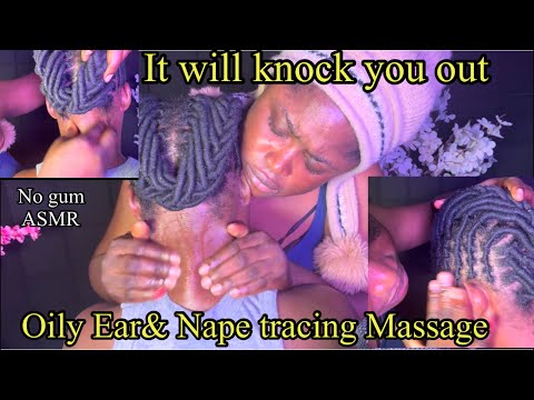 ASMR ✨Oily ear, neck & Nape focus massage sound  to make you sleep