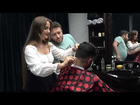 💈 Lady Barber Haircut ASMR With So Relaxing & Oil Removal 💈 Skin And Hair Care 💈 Cracks 💈 For Sleep