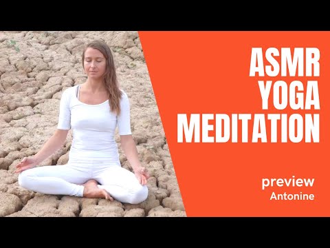 ASMR Yoga meditaing girl video with nature sounds- birds crocks and wind