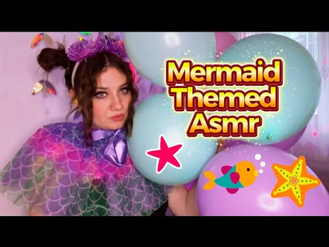 MERMAID THEMED ASMR | Blowing and Popping Colourful Balloons 💜🩷