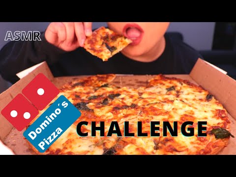 ASMR STUFF YOUR PIE HOLE CHALLENGE BY @XtinaGrubz DOMINOS MUKBANG | NO TALKING
