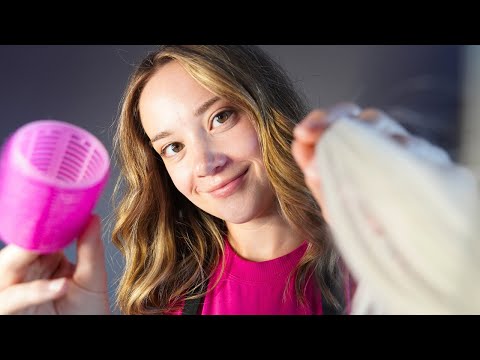 ASMR HAIR CUT & STYLE Roleplay! Measuring, Up Close Hair & Brushing Sounds Ear To Ear, Whispers