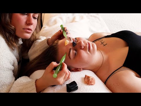 [ASMR] Crystal Gemstone Reflexology Facial Reiki ✨