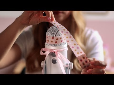 ASMR Tape on Microphone ✨ Sticky & Crinkle Sounds for Sleep (No Talking)