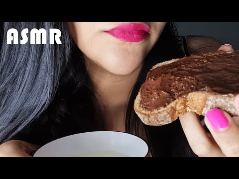 ASMR COMIENDO PAN CON NUTELLA Y LECHE | ASMR en Español