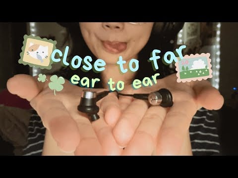 asmr | close to far ear to ear (breathy and mic blowing, pitch changes, mouth and hand sounds)