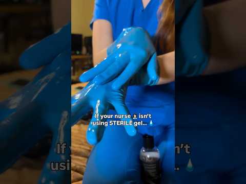 First step: always use sterile gel #medicalexam #nursegloves #latexgloves