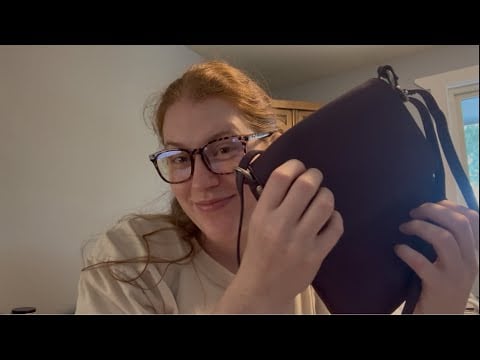 ASMR leather scratching - minimal whispering