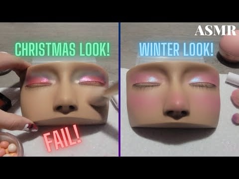 ASMR christmas and winter makeup looks!