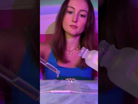 putting face drops on my microphone  and cleaning it asmr