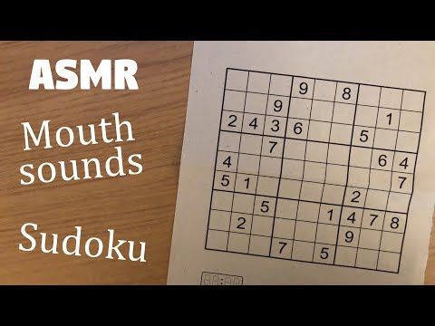 [ASMR] Relaxing Sudoku Puzzle with Mouth Sounds (Whispered)