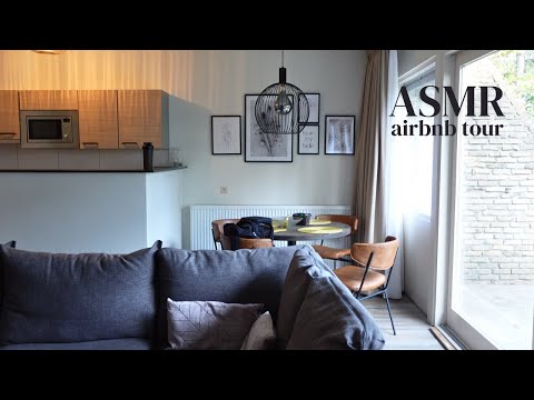ASMR airbnb apartment tour | whispered voice over with tapping and scratching