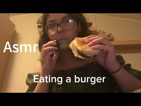 ASMR Eating a burger and smoking a cigarette