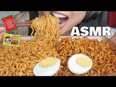 ASMR Spicy Jjajang BLACKBEAN + *NEW Sriracha NOODLES  (EATING SOUNDS) | SAS-ASMR