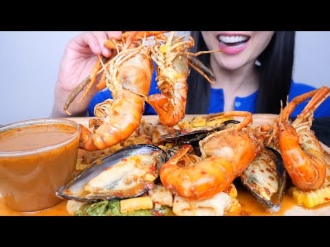 SEAFOOD BOIL THAI STYLE (ASMR EATING SOUNDS) NO TALKING | SAS-ASMR