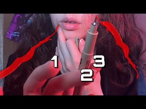 Asmr stuttering and inaudibly counting your freckles + hair clipping/brushing (personal attention)