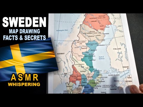 ASMR geography facts - Drawing SWEDEN map contour with its counties | best known facts explained