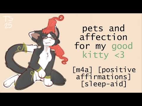 pets and affection for my good kitty [furry asmr, m4a, positive affirmations, sleepaid]