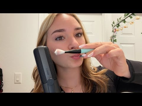 asmr with a mic! (coconut rain, water sounds, mic brushing) 🙈
