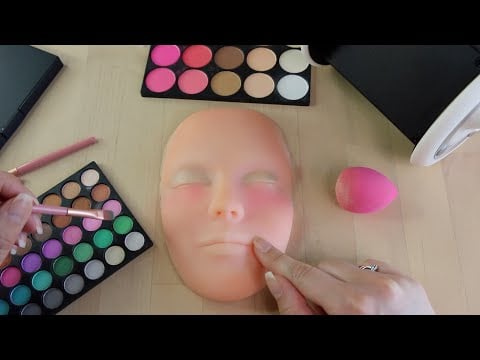ASMR Whisper Makeup Application ♡ Silicone Face Mannequin