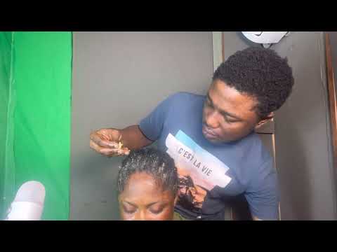 Asmr✨relaxing shea butter scalp massaging between my wife’s braids.