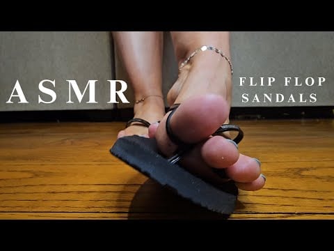 ASMR | In my Flip Flops| Foot Stretching & Walking in Sandals| Pedicure