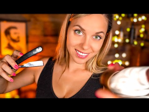 ASMR 3h Sleep Inducing Haircut, Shave, Massage, Brushing, ROLEPLAY and Rain sounds