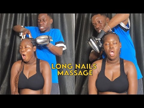 ASMR Slow To Fast Intense Head Scratch On Braid With Long Nails | Head Massage