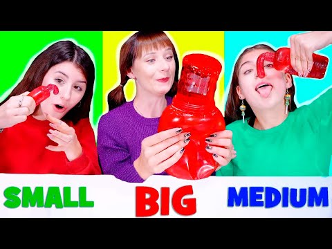 ASMR Honey Jelly Big, Medium, Small Food Challenge