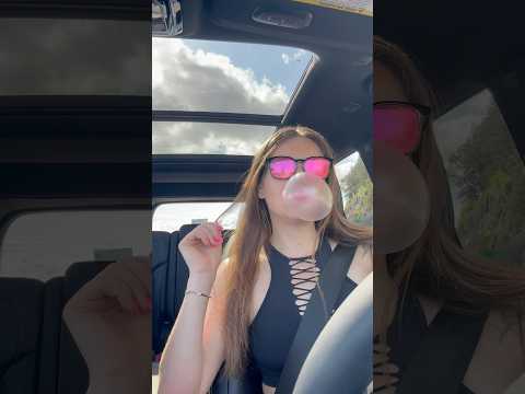 Blowing Bubble Gum while Driving 😍 #asmr #bubblegum #bubbleblowing Full Video on my #patreon